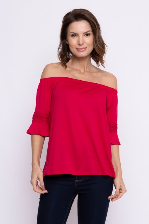 Blusa Ciganinha Feminina Casual Pink