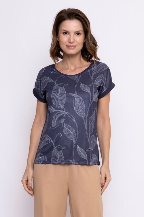 Blusa Feminina Casual Poliéster Estampada