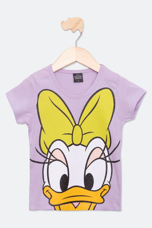 Blusa Infantil com Estampa Margarida Lilás Tam 4 a 10