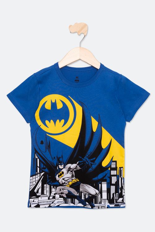 Camiseta Infantil com Estampa Batman Azul Tam 4 a 10