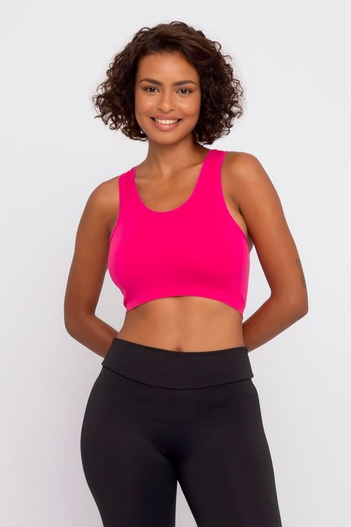 Top Esportivo Feminino Sem Costura Pink