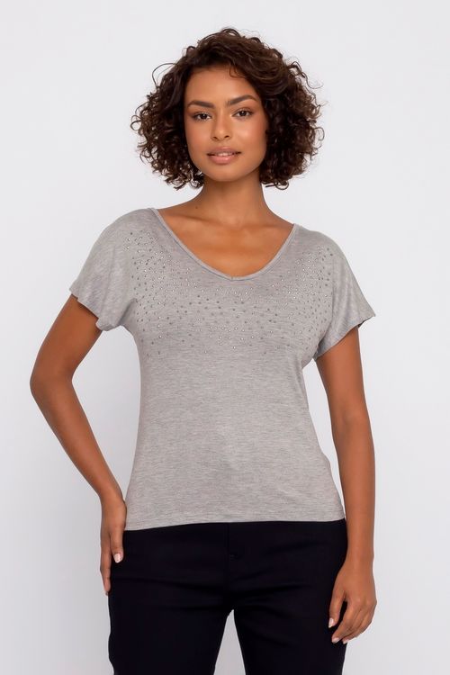 Blusa Feminina com Hotfix Mescla