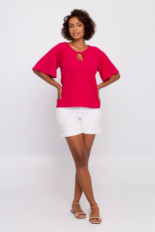 Shorts Feminino Clochard Sarja Branco Caedu com Cinto