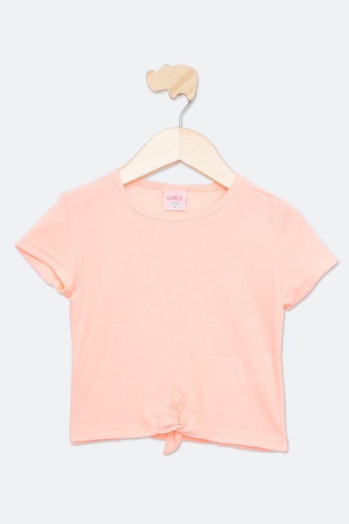 Blusa Cropped Infantil Coral Tam 4 a 8