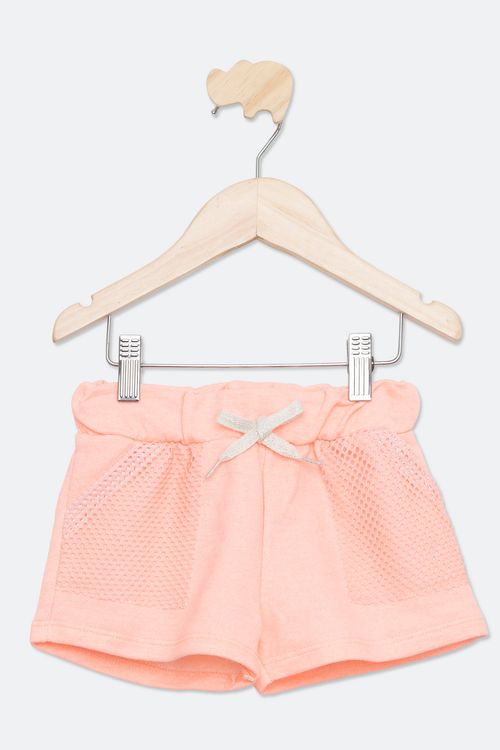 Shorts Infantil com Laise Coral Tam 1 a 3