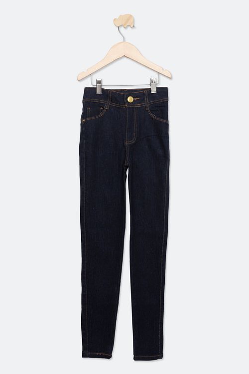Calça Jeans Juvenil Menina Skinny Azul Escuro Tam 10 a 16