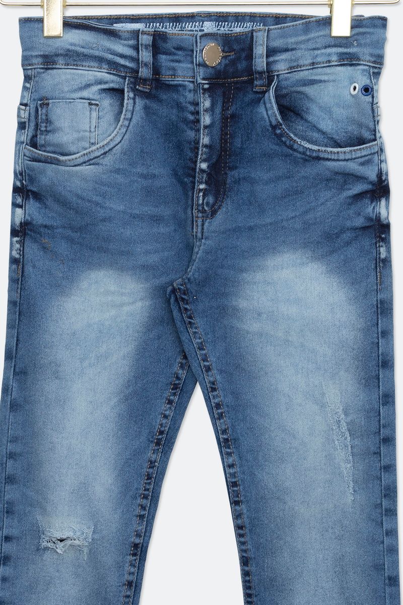 Calça Jeans Juvenil Menino Skinny Azul Claro Tam 10 a 16