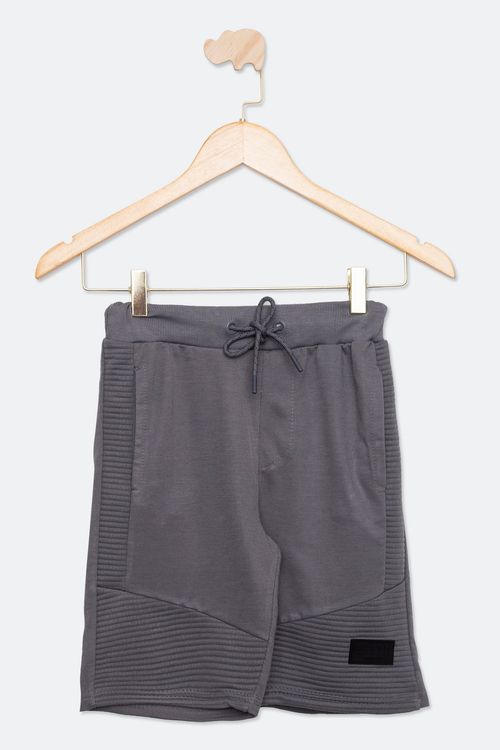 Bermuda Juvenil em Moletom Cinza Escuro Tam 10 a 16