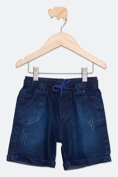 Shorts Jeans Infantil Azul Escuro Tam 1 a 3