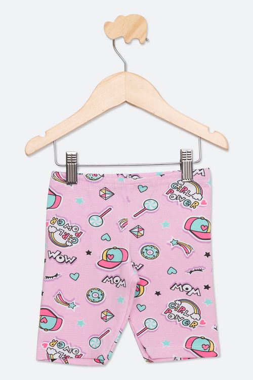 Ciclista Infantil Menina Tam 4 a 8 Rosa Claro