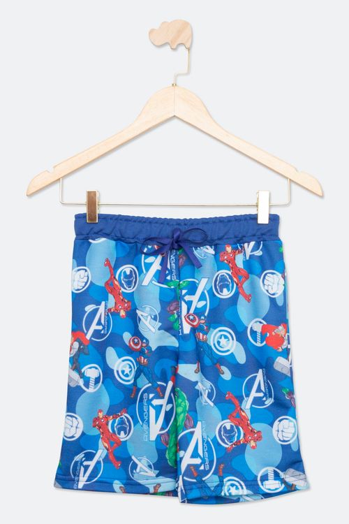 Bermuda Infantil Menino Tam 4 a 10 Moletom Azul Claro