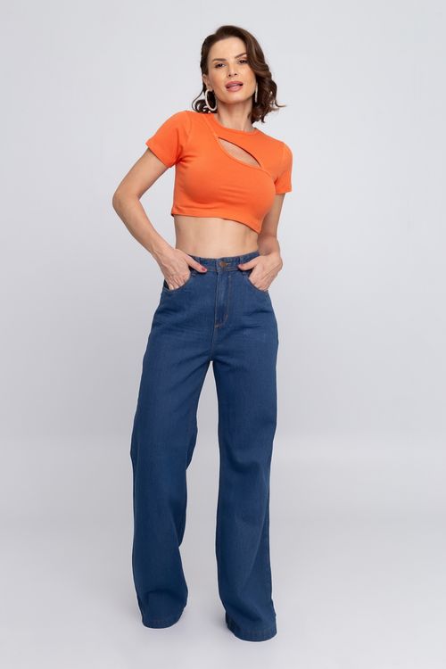 CALCA FEM AJ 205150 JNS WIDE MD - JEANS MEDIO