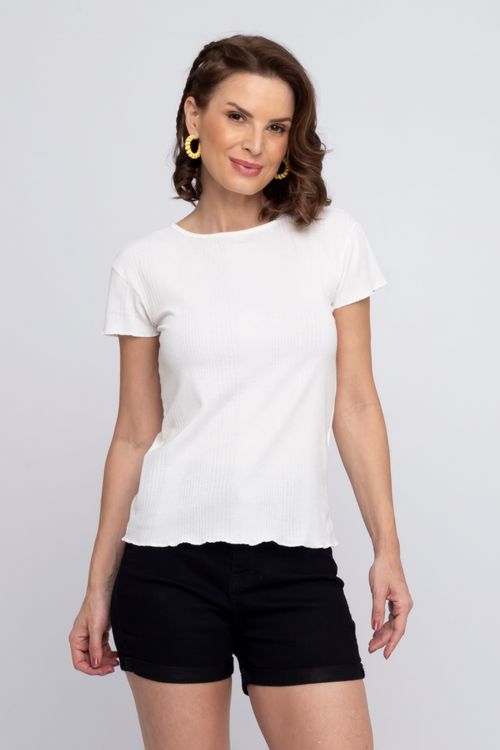 Blusa Feminina em Ribana Branca