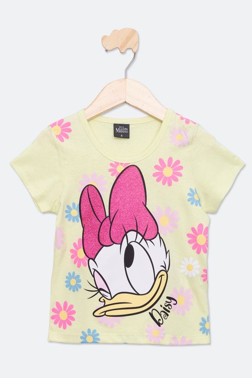 Blusa Infantil com Estampa Margarida Disney Amarelo Claro Tam 4 a 10