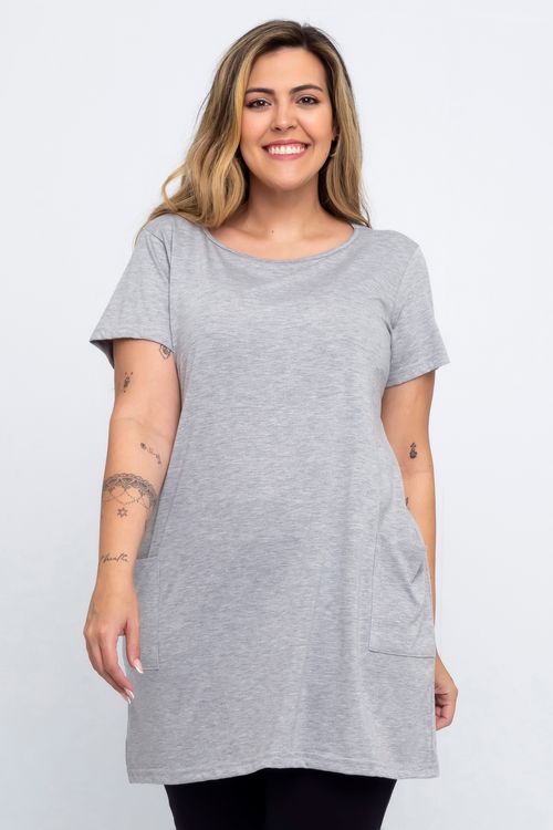 Vestido Legging Feminino Bolsos Mescla