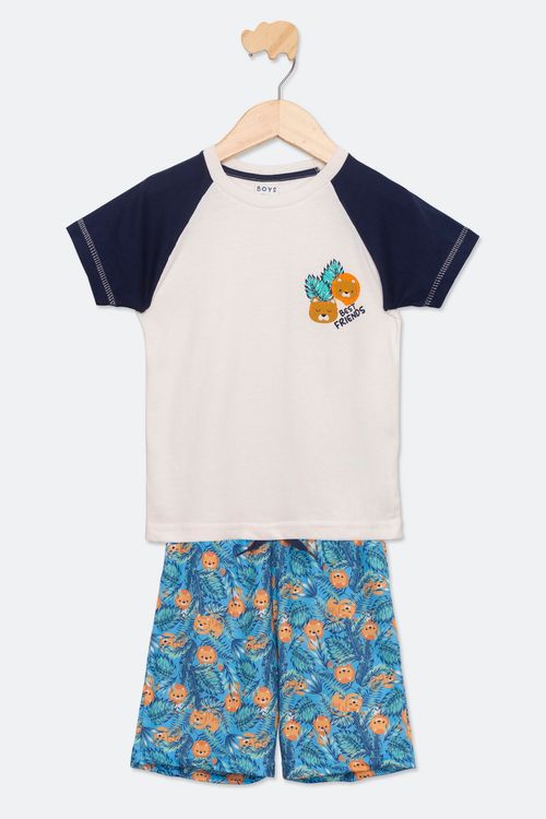 Conjunto Infantil Menino Tam 1 a 3 Moletom Rot Floresta Azul