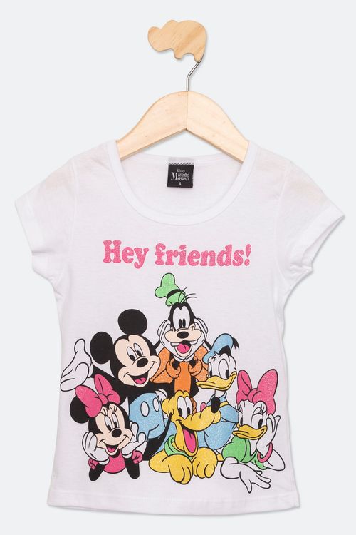Blusa Infantil Menina Tam 4 a 10 Mickey Branco