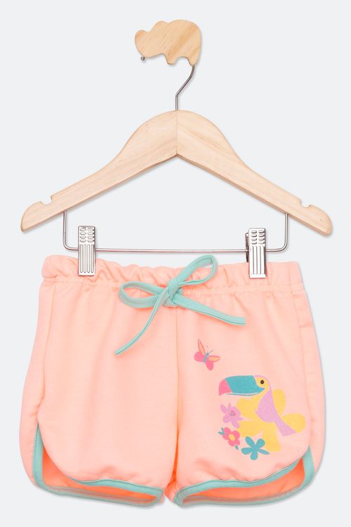 Shorts Infantil Menina Tam 4 a 8 Runner Coral