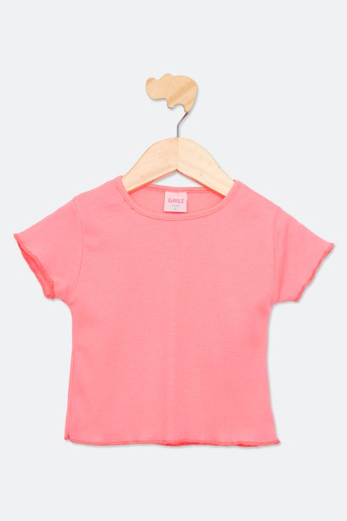 BLUSA INF4/8NAS C22V24041 RIB RSA NEON - ROSA NEON