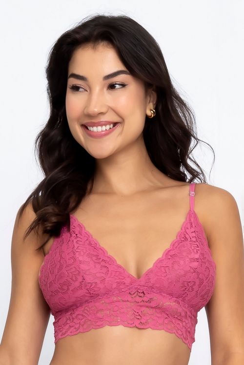 Sutiã Top Triângulo Feminino Rosa Escuro