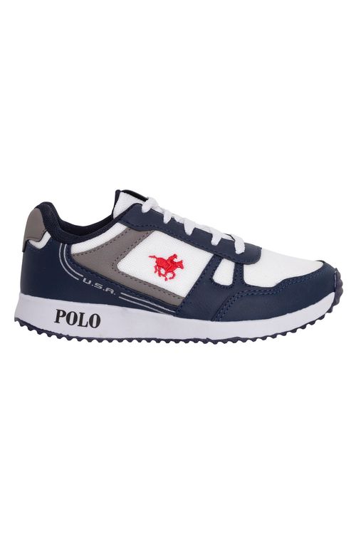 TENIS PL-021 I CASUAL INF POLO BRANCO - BRANCO