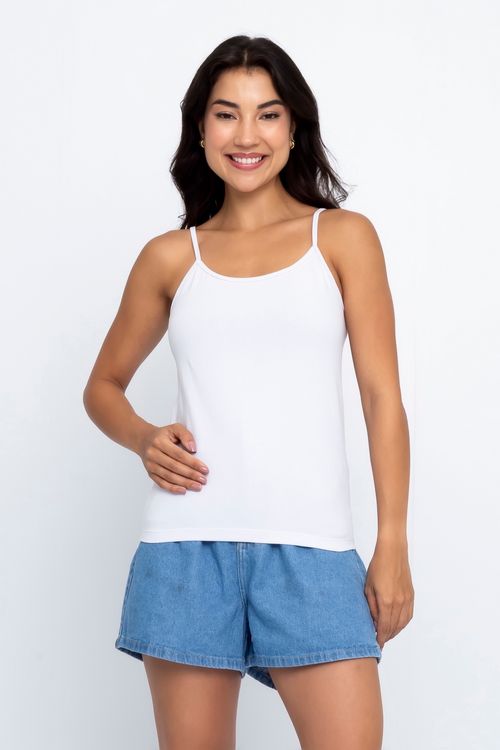 Blusa Feminina Alça Fina Branca