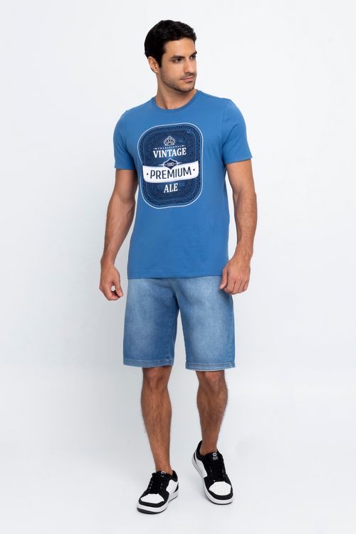 Bermuda Masculina Jeans Reta Black