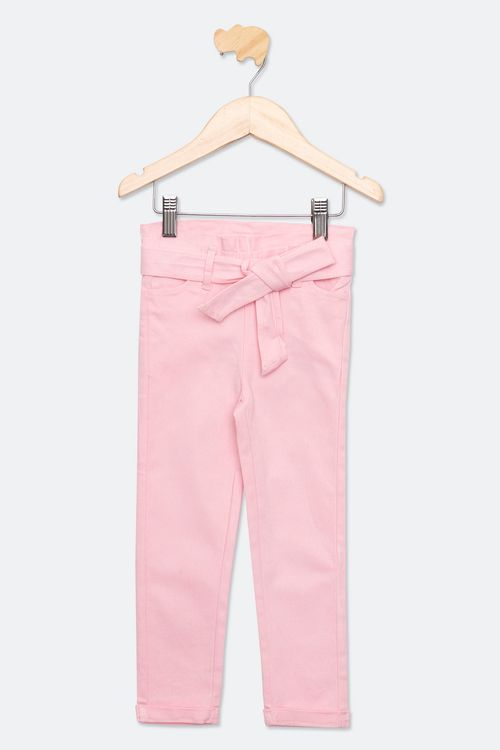 Calça Infantil Menina Tam 1 a 3 Twill Pink