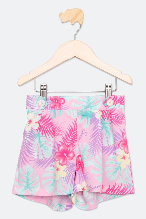 Shorts Infantil Menina Tam 4 a 8 Estampado