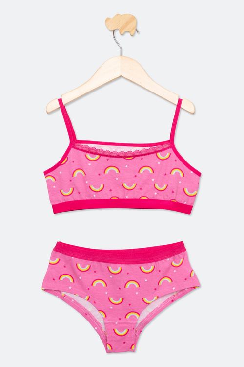 Conjunto Infantil Menina Tam 4 a 10 Top + Calcinha Estampado