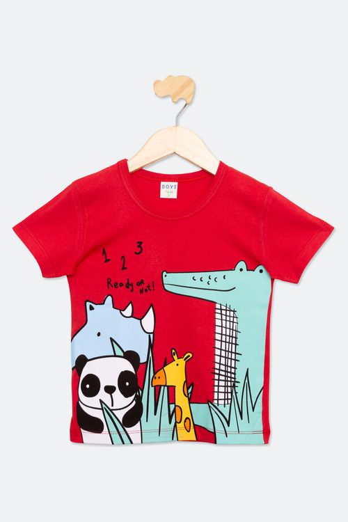 CAMISETA INF1/3noS SILK JACARE - VERMELHO