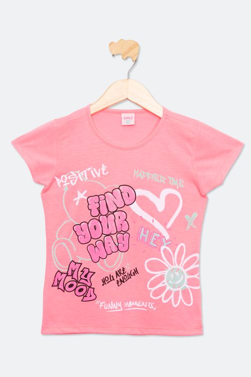 Blusa Infantil Menina Rosa Neon Tam 10 a 16