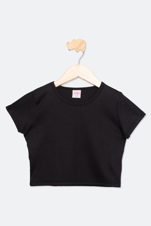 Blusa Infantil Menina Preta Tam 10 a 16