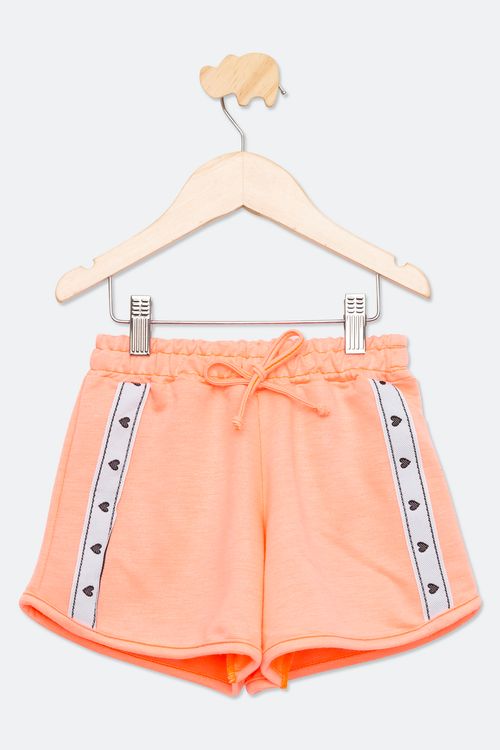 Shorts Juvenil Menina de 10 a 16 anos Laranja Neon