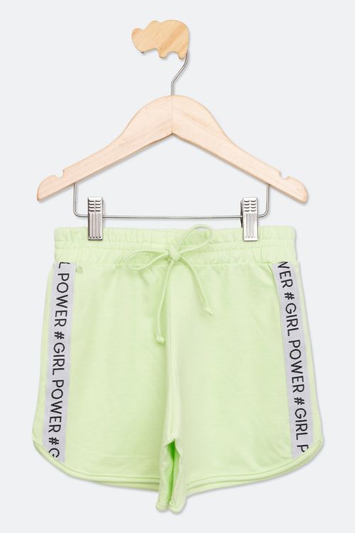 Shorts Juvenil Feminino Tam 10 a 16 Anos Amarelo Neon