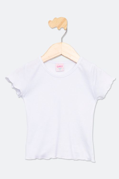 Blusa Infantil Menina Branca de 4 a 8 anos