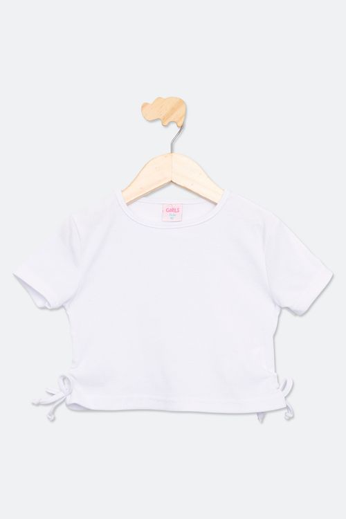 Blusa Juvenil com Amarração Branca Tam 10 a 16