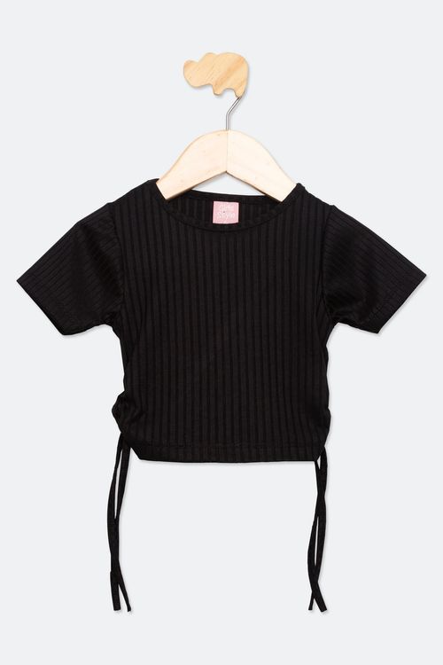 BLUSA INF4/8NAS PRG PTO RIB LARG - PRETO