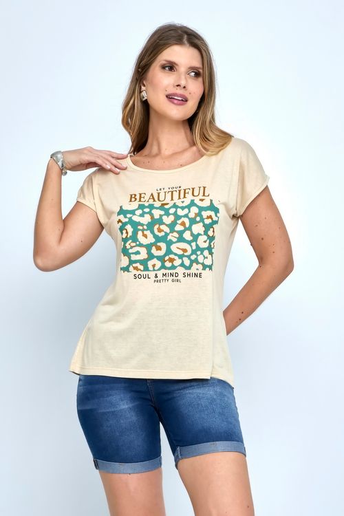 Blusa Feminina Bege Caedu Viscose - Conforto e Estilo