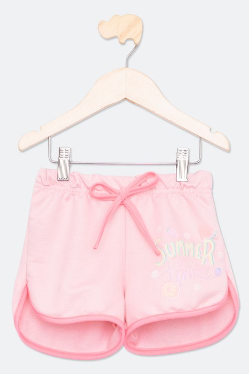 Shorts Infantil Menina Tam 4 a 8 Summer Rosa Claro