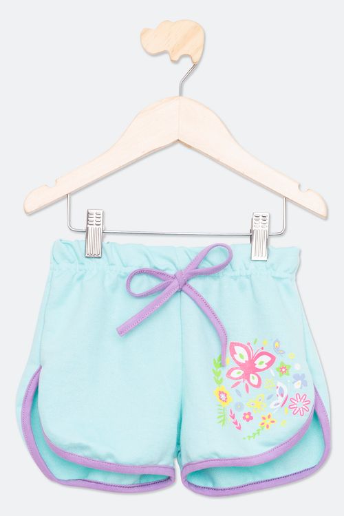 Shorts Infantil Feminino Tam 4 a 8 Anos Verde Claro