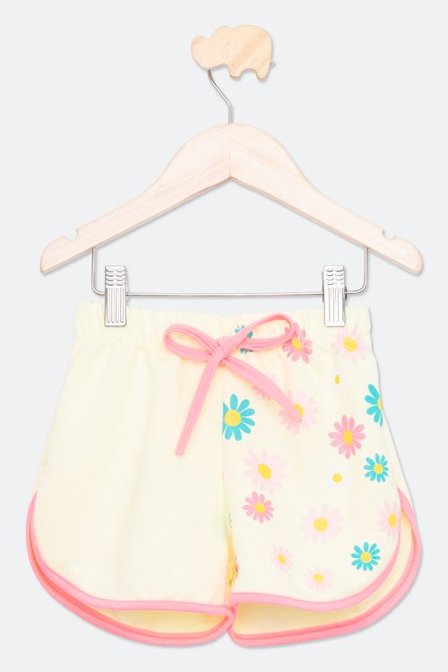 Shorts Infantil Feminino Tam 4 a 8 Anos Amarelo