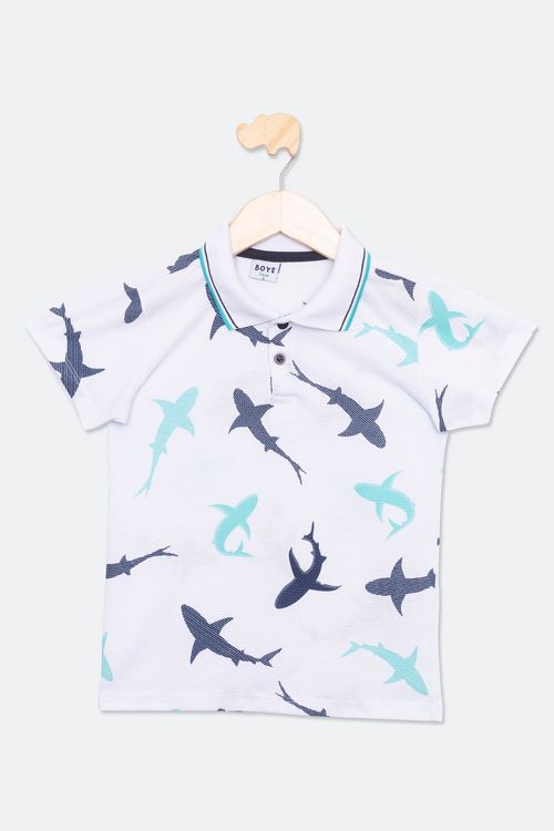 Polo Infantil Menino Branca Tam 4/8