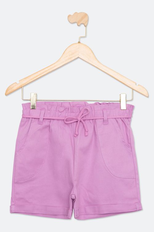 Shorts Juvenil Menina Tam 10 a 16 Twill Lilás