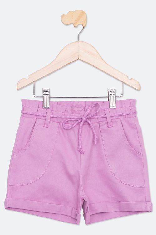 Shorts Infantil Menina Tam 4 a 8 Twill Lilás