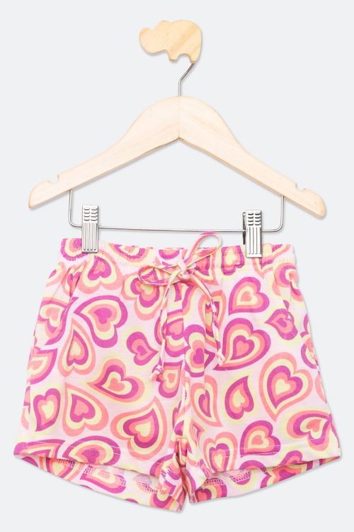 Shorts Infantil Menina Tam 4 a 8 French Terry Estampado