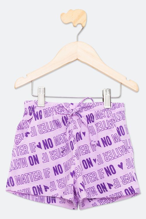 Shorts Infantil Menina Tam 4 a 8 French Terry Estampado