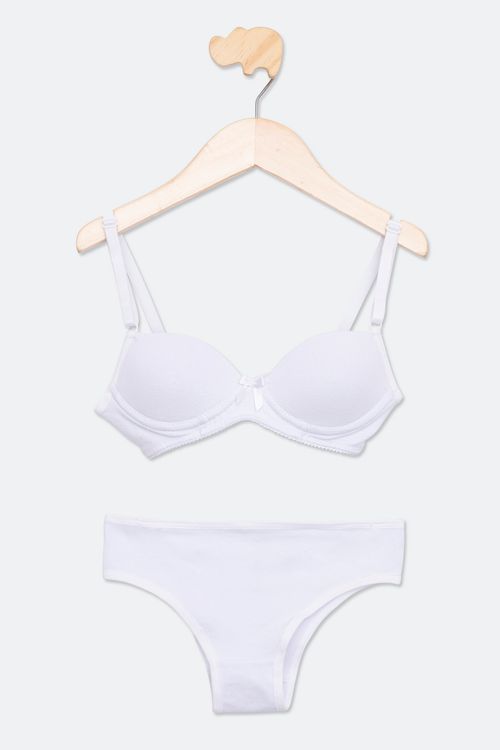 CONJUNTO BRANCO COTTON COM BOJO 12-16 - BRANCO