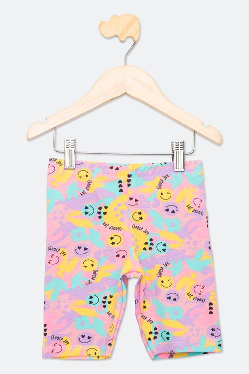 Calça Ciclista Infantil Menina Rosa Tam 4/8