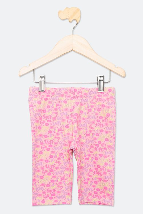 Calça Ciclista Infantil Feminina Tam 4 a 8 Anos Rosa